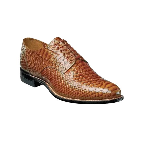 00055, Stacy Adams Leather Shoes Anaconda Print Lace Up All Colors