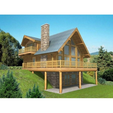 001-1041: Log Cabin 3 Bed, 3 Bath Luxury Home Plan, 2057 Sq Ft: Full Blueprints with License to Build by Home Plan Marketplace - Lesuto