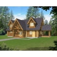 thumbnail image 1 of 001-1059: Log Cabin 3 Bed, 3 Bath Luxury Home Plan, 2155 Sq Ft: Full Blueprints with License to Build by Home Plan Marketplace - Lesuto, 1 of 7