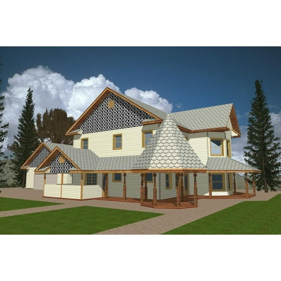 001-2055: ICF Victorian 3 Bed, 3 Bath Luxury Home Plan, 2312 Sq Ft: Full Blueprints with License to Build by Home Plan Marketplace - Lesuto