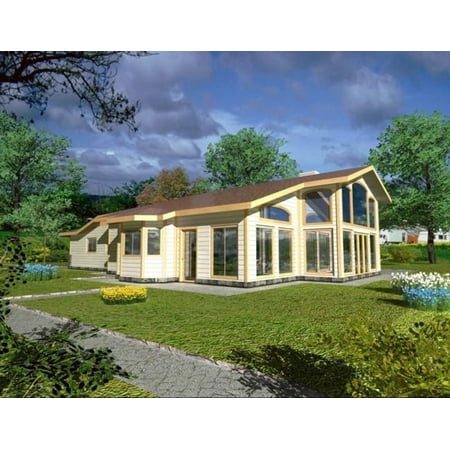 001-3036: Contemporary Ranch 2 Bed, 2 Bath Luxury Home Plan, 2312 Sq Ft: Full Blueprints with License to Build by Home Plan Marketplace - Lesuto