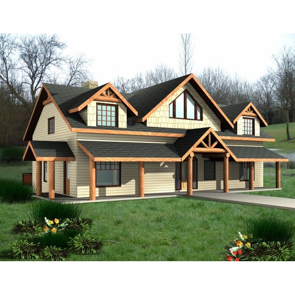 001-3186: Beach & coastal 4 Bed, 4 Bath Luxury Home Plan, 2652 Sq Ft: Full Blueprints with License to Build by Home Plan Marketplace - Lesuto