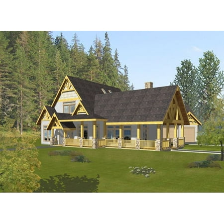 001-3207: Northwest Craftsman 5 Bed, 5 Bath Luxury Home Plan, 4013 Sq Ft: Full Blueprints with License to Build by Home Plan Marketplace - Lesuto