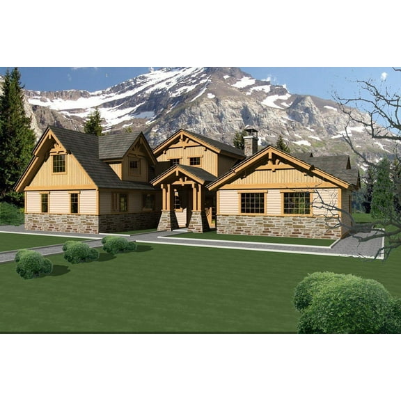 001-3227: Traditional 3 Bed, 3 Bath Luxury Home Plan, 3337 Sq Ft: Full Blueprints with License to Build by Home Plan Marketplace - Lesuto