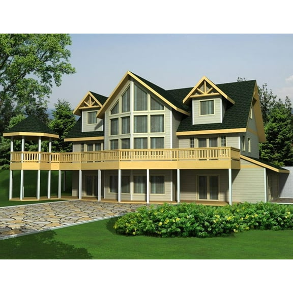 001-3308: Northwest Ranch 4 Bed, 4 Bath Luxury Home Plan, 5178 Sq Ft: Full Blueprints with License to Build by Home Plan Marketplace - Lesuto