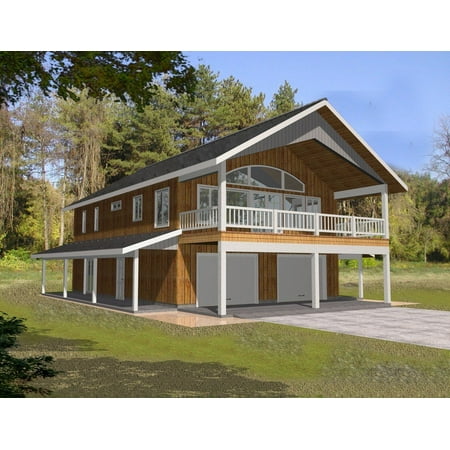 001-3421: Garage apartment 2 Bed, 3 Bath Luxury Home Plan, 1901 Sq Ft: Full Blueprints with License to Build by Home Plan Marketplace - Lesuto