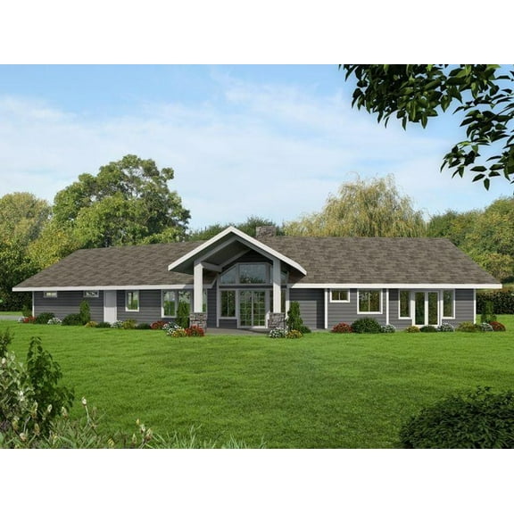 001-3626: Ranch Northwest 2 Bed, 3 Bath Luxury Home Plan, 1890 Sq Ft: Full Blueprints with License to Build by Home Plan Marketplace - Lesuto