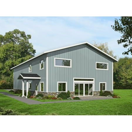 001-3760: Apartment Garage 1 Bed, 3 Bath Luxury Home Plan, 2154 Sq Ft: Full Blueprints with License to Build by Home Plan Marketplace - Lesuto