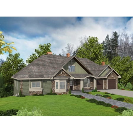 001-3789: Cottage Traditional 3 Bed, 3 Bath Luxury Home Plan, 2440 Sq Ft: Full Blueprints with License to Build by Home Plan Marketplace - Lesuto