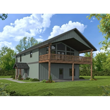 001-3875: Garage apartment Mountain 3 Bed, 4 Bath Luxury Home Plan, 2384 Sq Ft: Full Blueprints with License to Build by Home Plan Marketplace - Lesuto