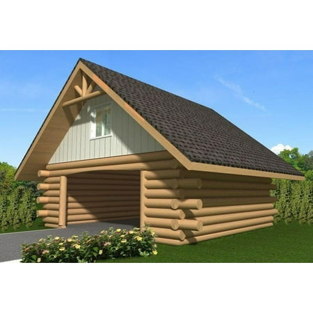 001-4052: Log Carport 0 Bed, 0 Bath Luxury Home Plan, 0 Sq Ft: Full Blueprints with License to Build by Home Plan Marketplace - Lesuto