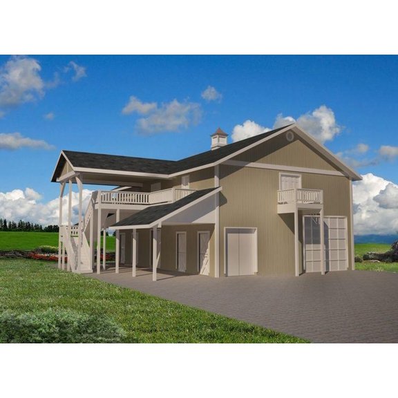 001-4085: Barn & outbuilding Stable 0 Bed, 1 Bath Luxury Home Plan, 0 Sq Ft: Full Blueprints with License to Build by Home Plan Marketplace - Lesuto