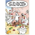 thumbnail image 1 of 0022 Humorous Easter Card 'Getting The Eggs Paper ' with Envelope by NobleWorks, 1 of 6
