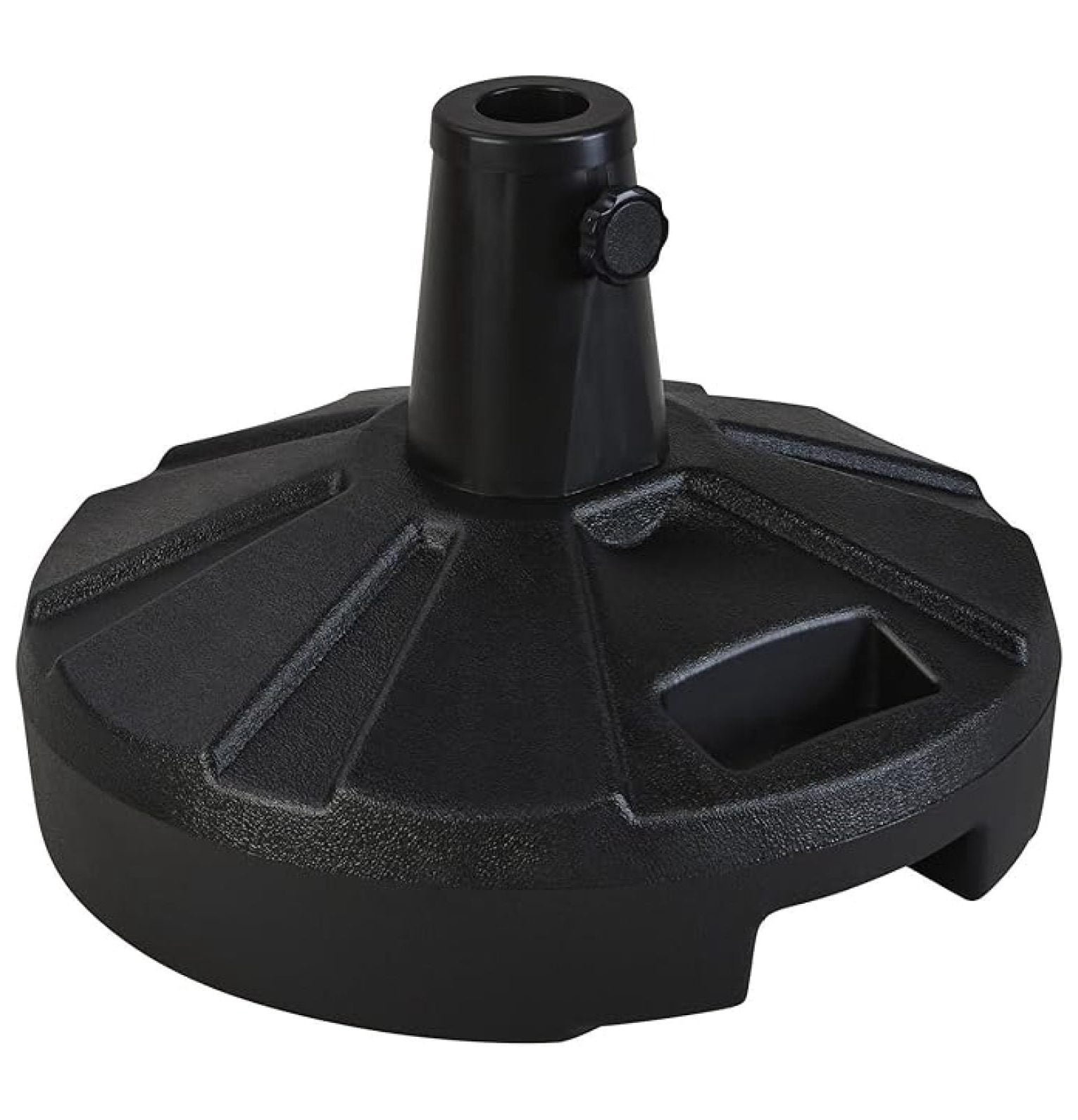 , 00260, Durable Rust Free Molded Resin, Patio Umbrella Base, 50 pounds holding force, 16"D & 11 1/2"H, Black
