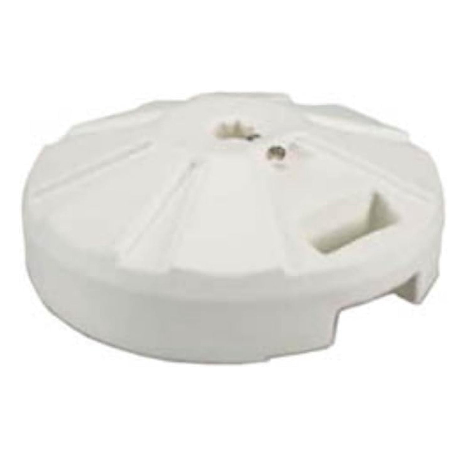 , 00261, Durable Rust Free Molded Resin, Patio Umbrella Base, 50 pounds holding force, 16"D & 11 1/2"H, White