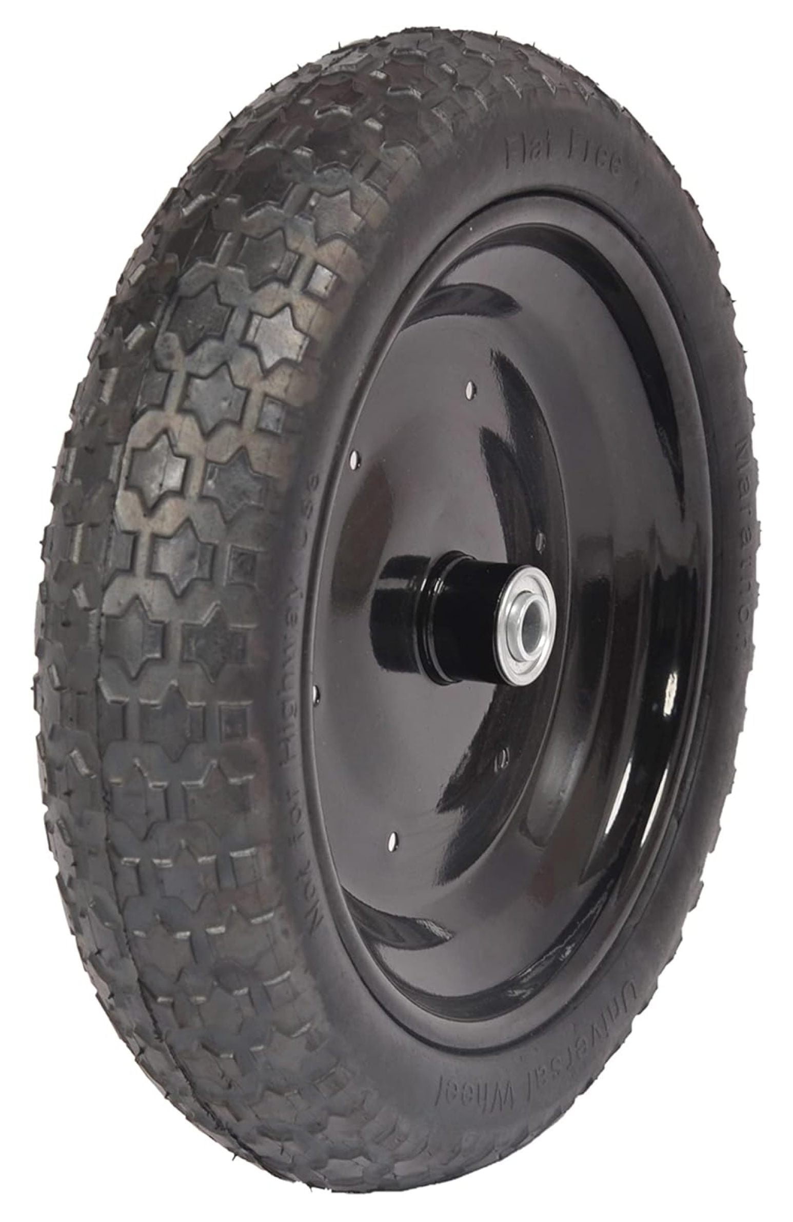 00265 Flat 14.5" Tire and Wheel Assembly, Centered Hub, Bearings