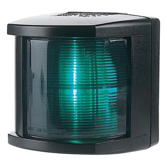 002984345 '2984 Series' 12V DC 2 NM Starboard Navigation Light with Colored Outer Lens and Black Housing