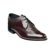 thumbnail image 1 of 00375 Stacy Adams Leather Shoes Dayton Ostrich Wingtip Oxford Black Burgundy, 1 of 2