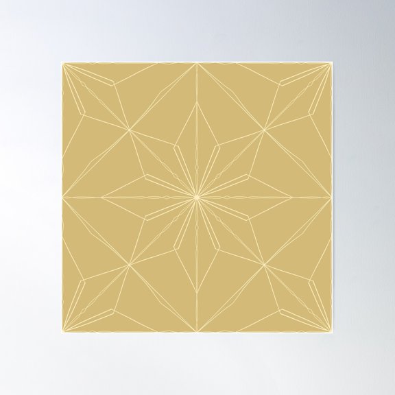 004413A Star Geometric Pattern Poster Wall Art, Modern Wall Decor For Living Room Bedroom, 30x30 UNFRAMED