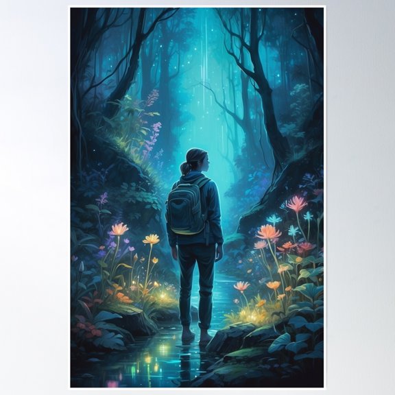 007 Lost In The Magical Forest Poster Wall Art, Modern Wall Decor, 16x24 UNFRAMED