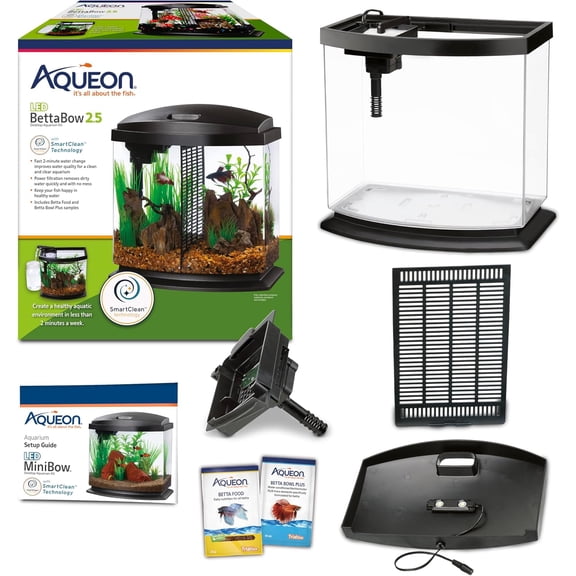 00800198: Aquarium Kit BettaBow Led Blk 2.5G