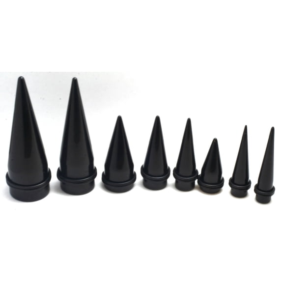 00G 7/16 1/2 9/16 5/8 3/4 7/8 1" Black Tapers for Ear Stretching Big Size Gauges