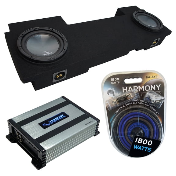 02-13 GMC Sierra HD Crew Truck Harmony R124 Dual 12" Sub Box & HA-A400.1 Amp