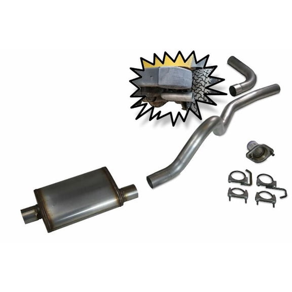 01-06 Jeep Wrangler 2.5" Exhaust Kit Stainless Muffler Side Exit