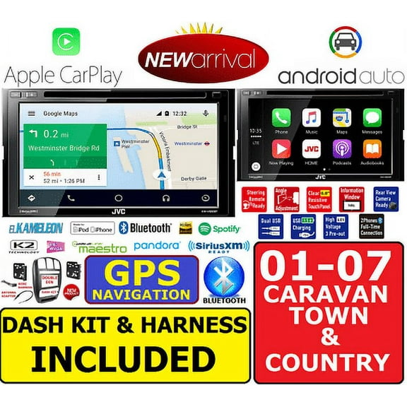 01-07 CARAVAN TOWN & COUNTRY GPS NAVIGATION SYSTEM APPLE CARPLAY ANDROID AUTO