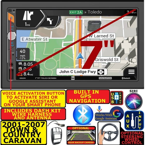 01-07 DODGE CARAVAN CHRYSLER TOWN & COUNTRY GPS NAVIGATION BLUETOOTH CAR RADIO