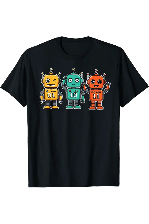 01 10 11 Robot Funny for Men Women Kids Survivor Coding T-Shirt
