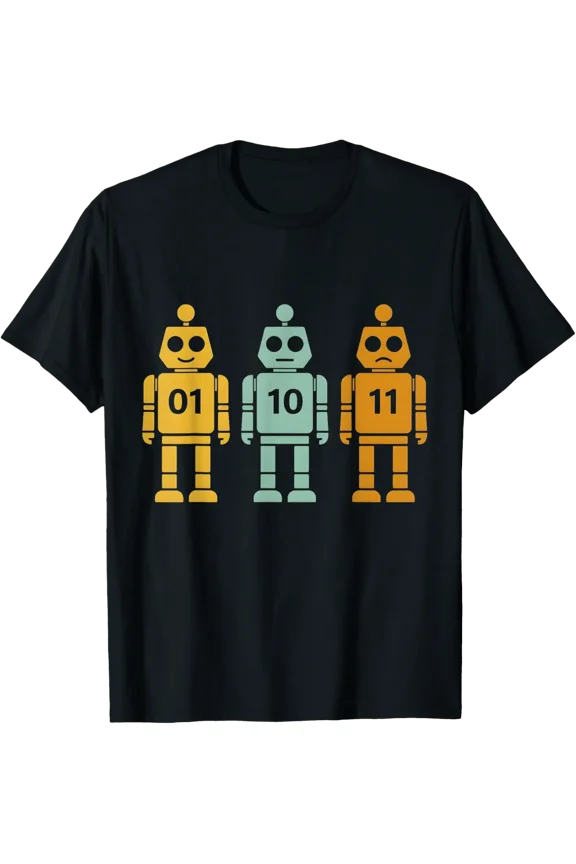 01 10 11 Robot Men Women T-Shirt