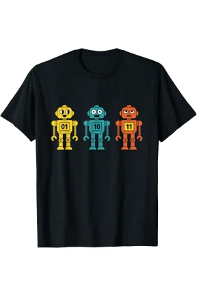 01 10 11 Robot Shirt Binary Code Programmer T-Shirt