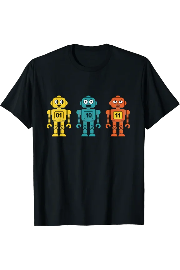 01 10 11 Robot Shirt Binary Code Programmer T-Shirt