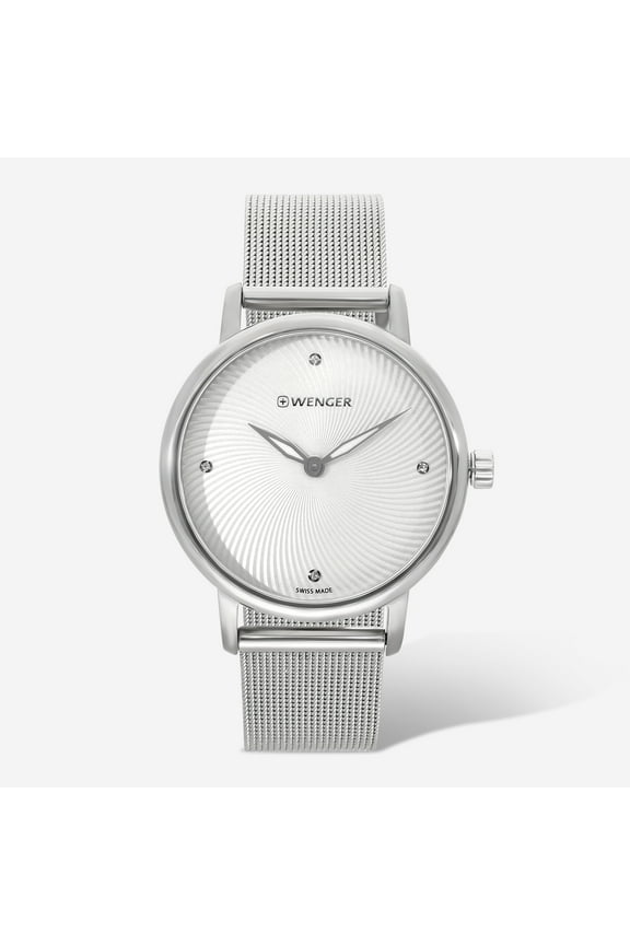 01.1721.107 Women's Urban Donnissima Silver Dial Stainless Steel Mesh Bracelet Watch