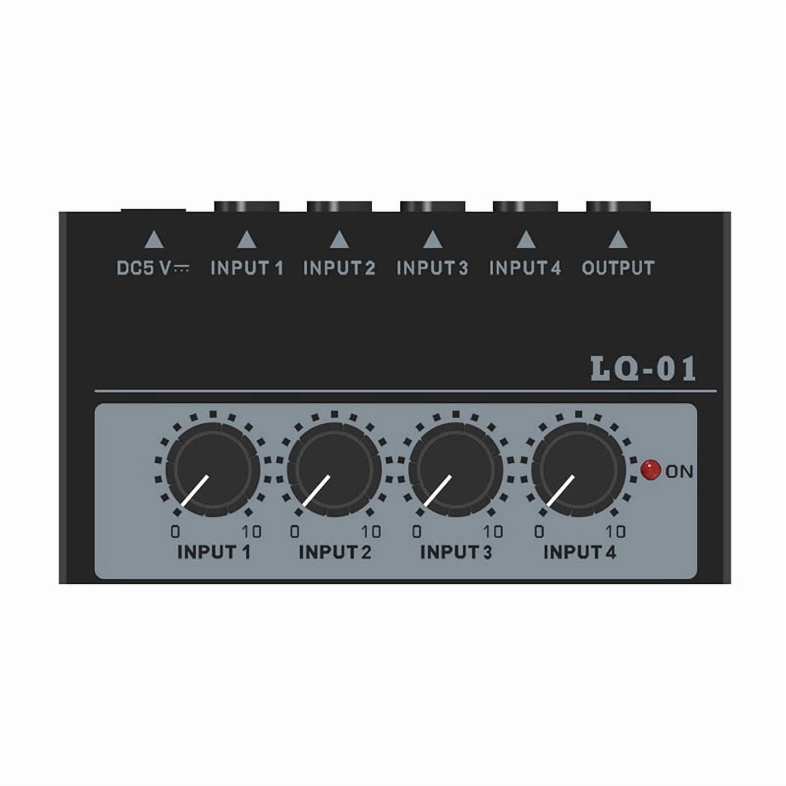 -01 4 Channel Mixer 4 Input 1 Output DC 5V Portable Mini Audio Mixer 4 ...