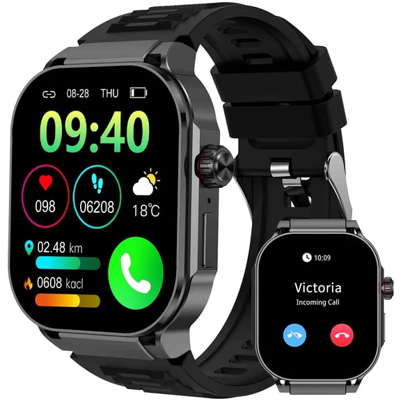 01-Inch HD Outdoor Sports Smartwatch with AMOLED Touchscreen, Call Function, Sleep Monitor, Music Control, 123 Modes, Pedometer, Message Alerts, Christmas Gift
