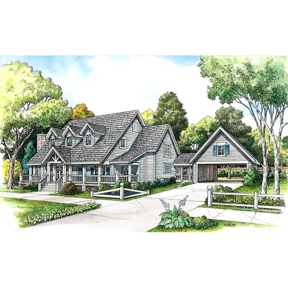 010-311: Traditional Country 4 Bed, 4 Bath Luxury Home Plan, 3519 Sq Ft: Full Blueprints with License to Build by Home Plan Marketplace - Lesuto