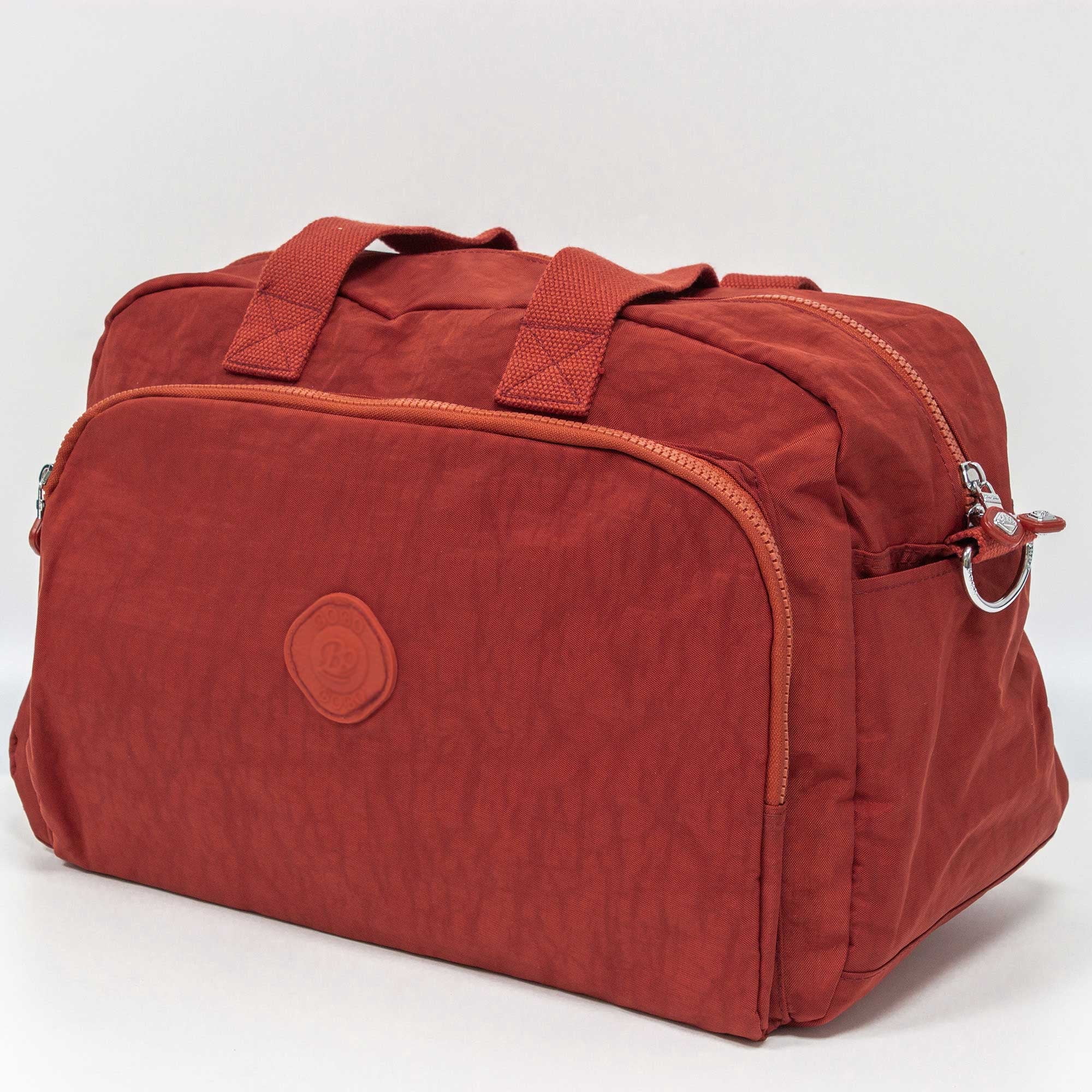 01008-Large Capacity Duffle Bag, Waterproof Fabric, Can Wear Trolley Duffel Bag, Sports And Leisure Fitness Bag（copper red）