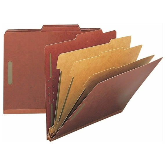 01052 Classification Folders, 3-Inch Exp., Letter, 3 Div, 10/BX, Red