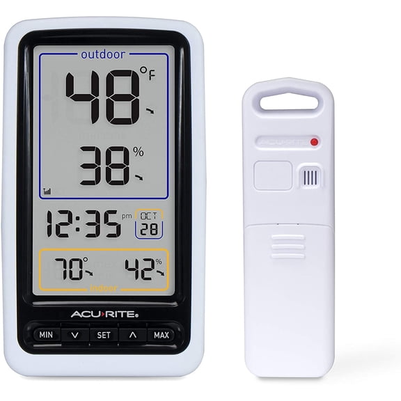 01136M Wireless Thermometer with Indoor/Outdoor Temperature and Humidity, White