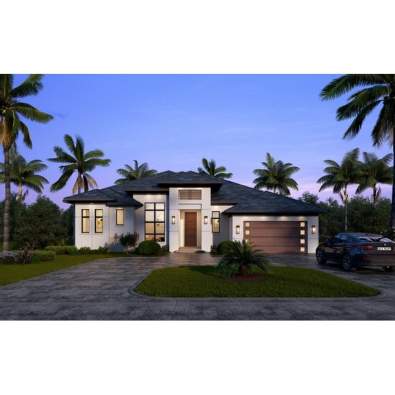 013-2316: Luxury Contemporary 3 Bed, 3 Bath Luxury Home Plan, 2316 Sq Ft: Full Blueprints with License to Build by Home Plan Marketplace - Lesuto