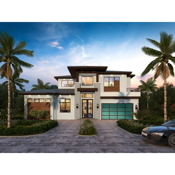 013-2803: Modern Contemporary 3 Bed, 4 Bath Luxury Home Plan, 2803 Sq Ft: Full Blueprints with License to Build by Home Plan Marketplace - Lesuto