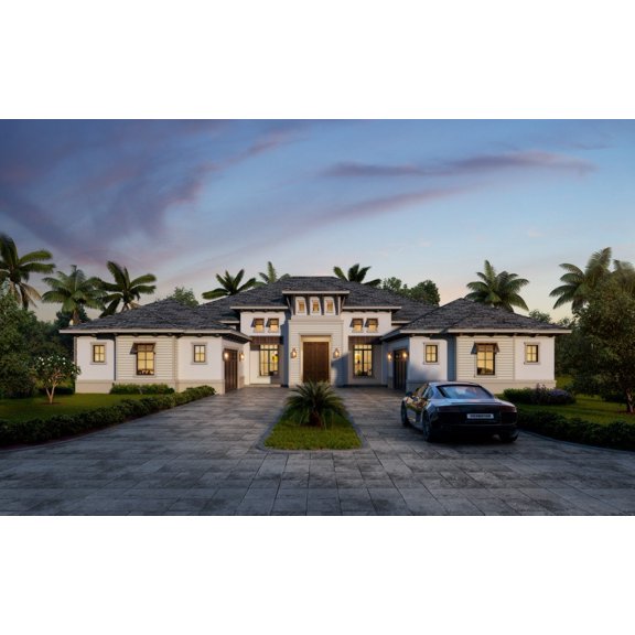 013-4369: Contemporary Mediterranean 3 Bed, 5 Bath Luxury Home Plan, 4369 Sq Ft: Full Blueprints with License to Build by Home Plan Marketplace - Lesuto