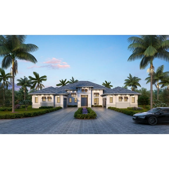 013-4477: Luxury Contemporary 4 Bed, 5 Bath Luxury Home Plan, 4477 Sq Ft: Full Blueprints with License to Build by Home Plan Marketplace - Lesuto