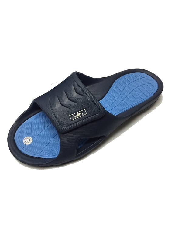 0138 Men's Rubber Slide Sandal Adjustable Strap