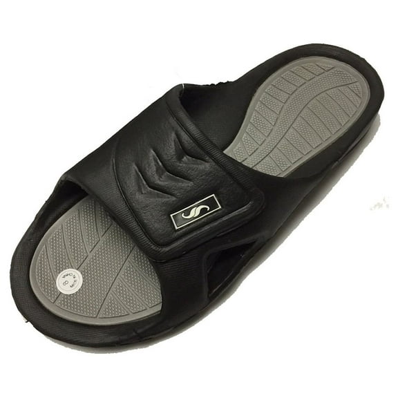 0138 Men's Rubber Slide Sandal Adjustable Strap