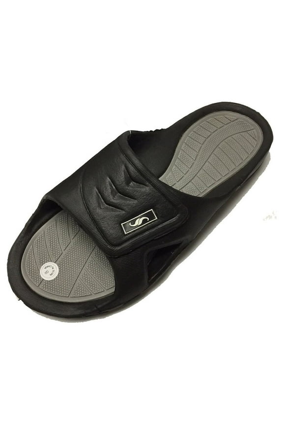 0138 Men's Rubber Slide Sandal Adjustable Strap