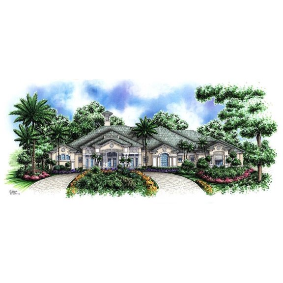 014-4494: CMU Beach & coastal 3 Bed, 5 Bath Luxury Home Plan, 4494 Sq Ft: Full Blueprints with License to Build by Home Plan Marketplace - Lesuto