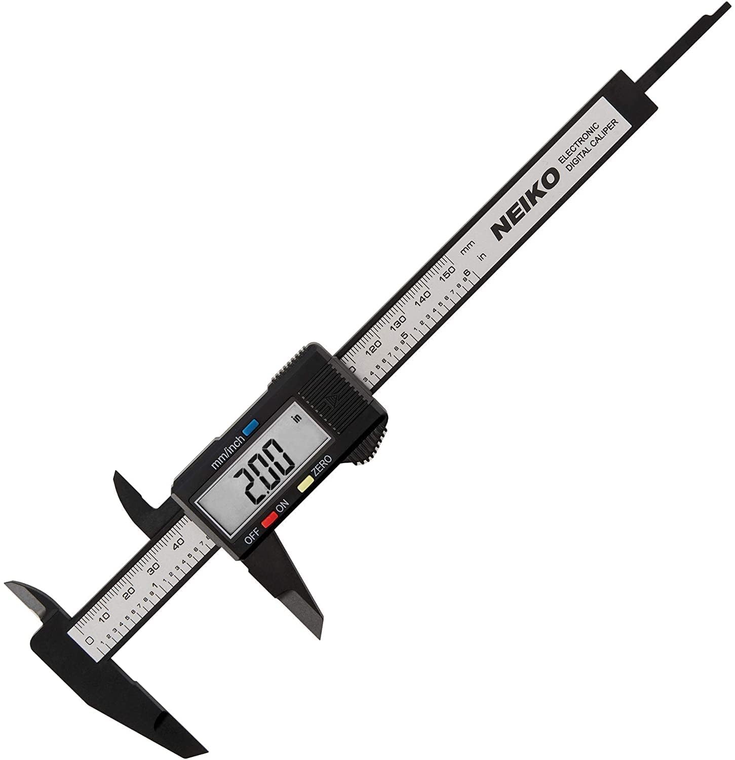 01417A 6” Digital Caliper | Electronic Measuring Tool | Range of 0-6”or 0-150mm | Inch and Millimeters | Large LCD Display | External and Internal Measuring Jaw | Zero Setting and Auto Off